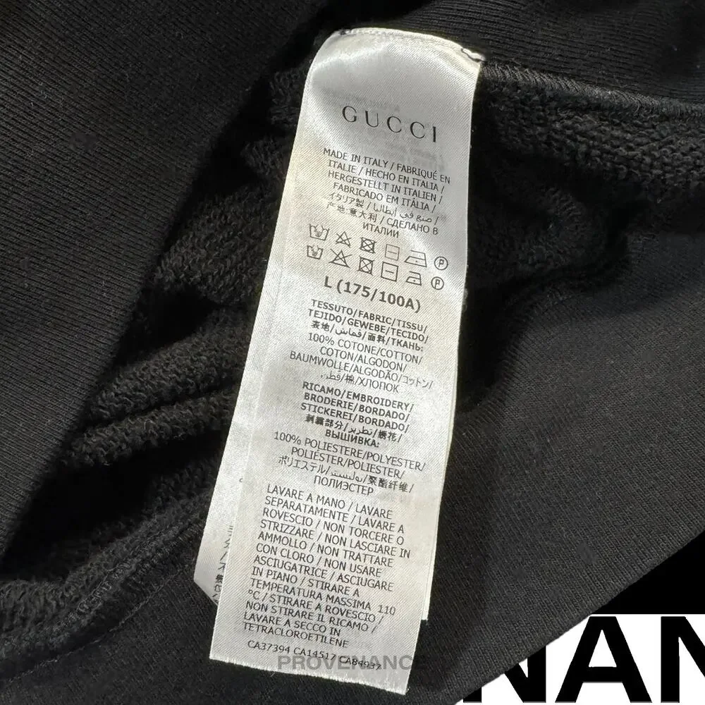 🔴 Gucci Tennis Hoodie - Black French Terry L
